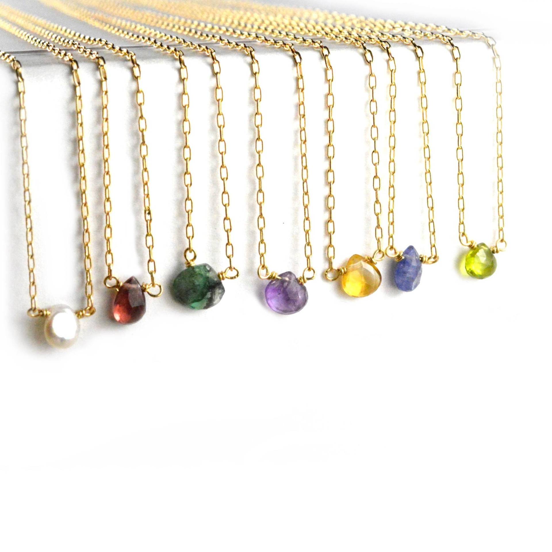Zarte Edelstein Halskette, Zierliche Rohe Winziger Schmuck, Layering Halskette Nsgp5 Zarte Edelstein Halskette, Zierliche Rohe Winziger Schmuck, Layering Halskette Nsgp5 von AquarianThoughts