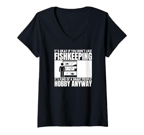 Damen Fischzucht ist für kluge Leute Lustiger Fischzüchter T-Shirt mit V-Ausschnitt von Aquarium Enthusiast Gifts