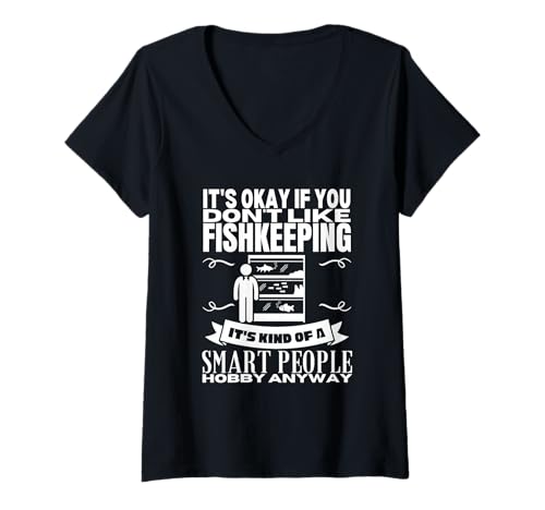 Damen Fischzucht ist für kluge Leute Lustiger Fischzüchter T-Shirt mit V-Ausschnitt von Aquarium Enthusiast Gifts