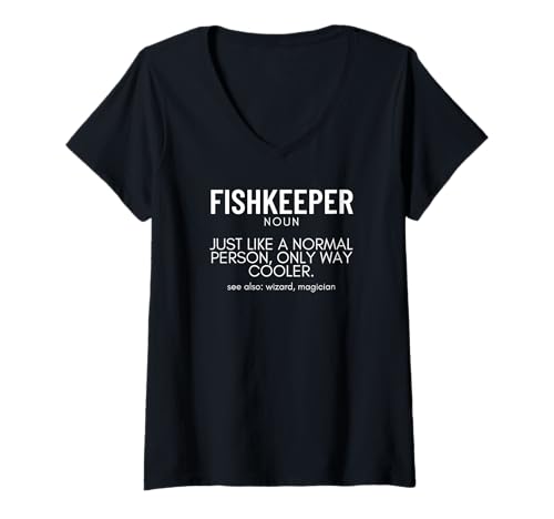 Damen Fischzüchter Definition Stolze lustige Aquarienhaltung T-Shirt mit V-Ausschnitt von Aquarium Enthusiast Gifts