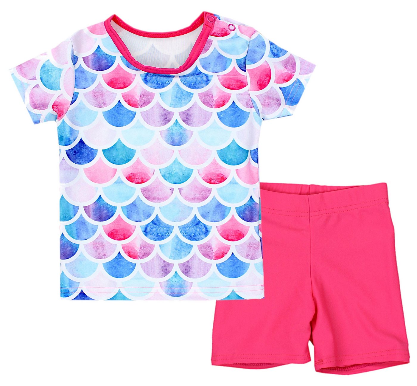 Aquarti Badeanzug Baby Mädchen Zweiteiler Kinder Badeanzug Set Shirt Badehose UV-Schutz von Aquarti