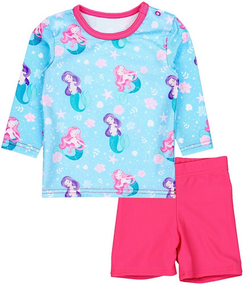 Aquarti Badeanzug Baby Mädchen Zweiteiler Kinder Badeanzug Set Shirt Badehose UV-Schutz von Aquarti