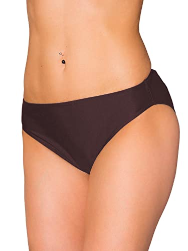 Aquarti Damen Bikini Hose mit mittelhohem Bund, Farbe: Braun, Größe: 42 von Aquarti