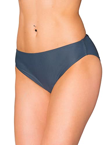 Aquarti Damen Bikini Hose mit mittelhohem Bund, Farbe: Graphit, Größe: 36 von Aquarti