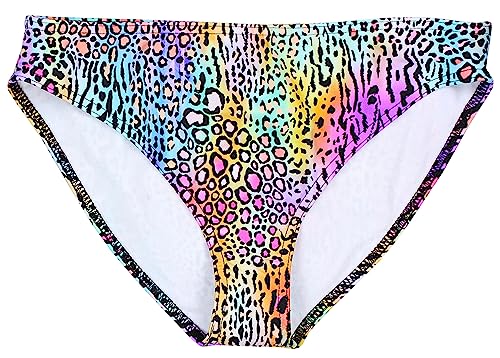 Aquarti Damen Bikini Hose mit mittelhohem Bund, Farbe: Leopard Muster Bunt, Größe: 36 von Aquarti