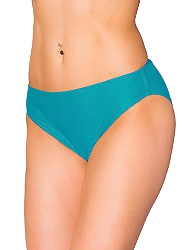Aquarti Damen Bikini Hose mit mittelhohem Bund, Farbe: Petrolgrün, Größe: 42 von Aquarti