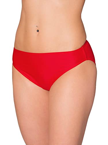 Aquarti Damen Bikini Hose mit mittelhohem Bund, Farbe: Rot, Größe: 36 von Aquarti