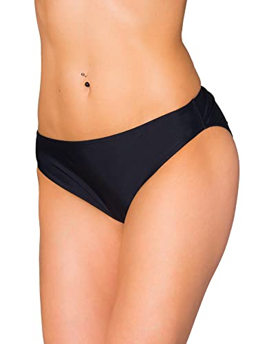 Aquarti Damen Bikini Hose mit mittelhohem Bund, Farbe: Schwarz, Größe: 36 von Aquarti