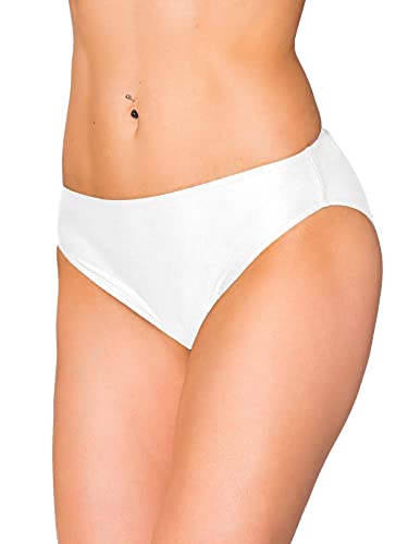 Aquarti Damen Bikini Hose mit mittelhohem Bund, Farbe: Weiß, Größe: 38 von Aquarti