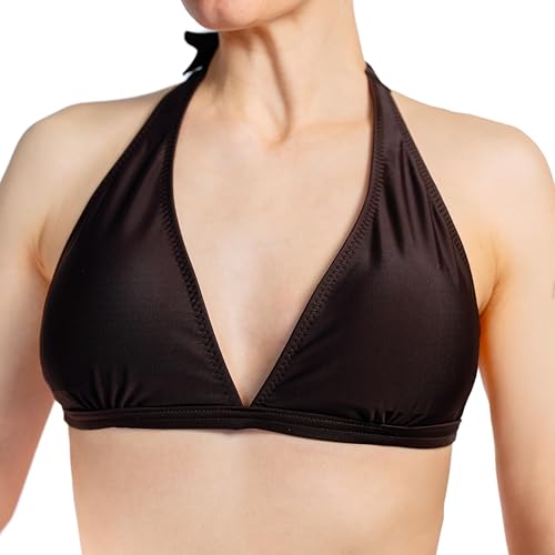 Aquarti Damen Bikini Top Oberteil, Farbe: Design 041 - Zum Binden/Braun, Größe: 42 Cup D von Aquarti