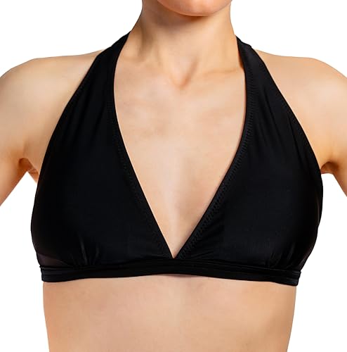 Aquarti Damen Bikini Top Oberteil, Farbe: Design 041 - Zum Binden/Schwarz, Größe: 42 Cup D von Aquarti