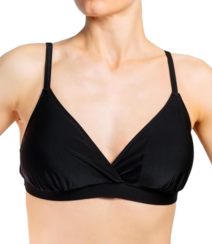 Aquarti Damen Bikini Top Oberteil, Farbe: Design 042 - Mit Träger/Schwarz, Größe: 42 Cup D von Aquarti