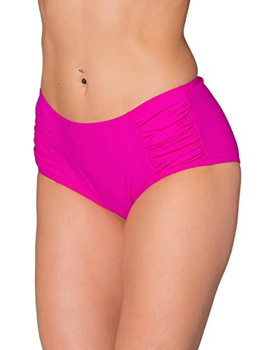 Aquarti Damen Bikinihose Hotpants mit seitlichen Raffungen, Farbe: Pink, Größe: 40 von Aquarti