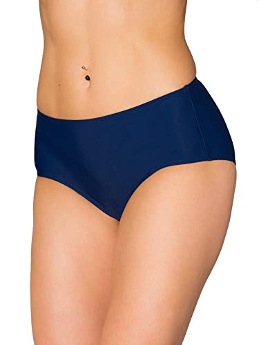 Aquarti Damen Bikinihose mit Mittelhohem Bund, Farbe: Dunkelblau, Größe: 40 von Aquarti