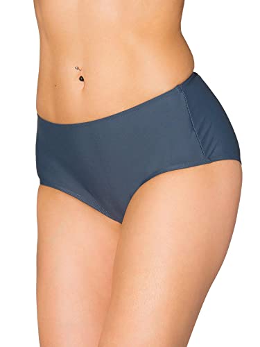 Aquarti Damen Bikinihose mit Mittelhohem Bund, Farbe: Graphit, Größe: 36 von Aquarti