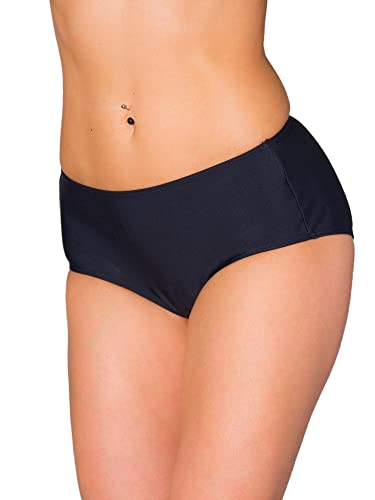 Aquarti Bikinihose Damen mit Mittelhohem Bund – Klassische Bikinihosen für Damen in Unifarben, Farbe: Schwarz, Größe: 38 von Aquarti