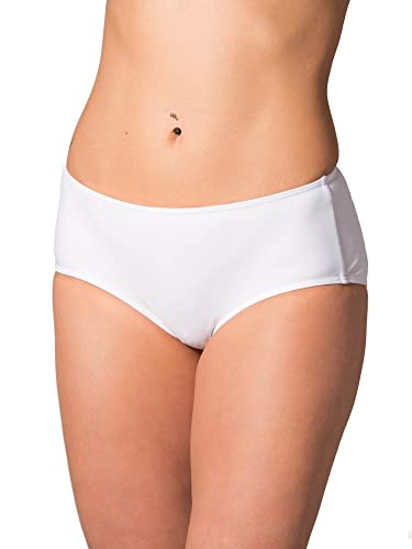 Aquarti Damen Bikinihose mit Mittelhohem Bund, Farbe: Weiß, Größe: 38 von Aquarti
