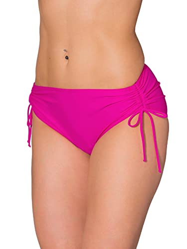 Aquarti Damen Bikinihose mit Raffung und Schnüren, Farbe: Pink, Größe: 38 von Aquarti