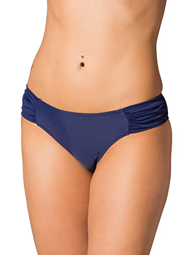 Aquarti Damen Bikinihose mit seitlichen Raffungen, Farbe: Dunkelblau, Größe: 36 von Aquarti