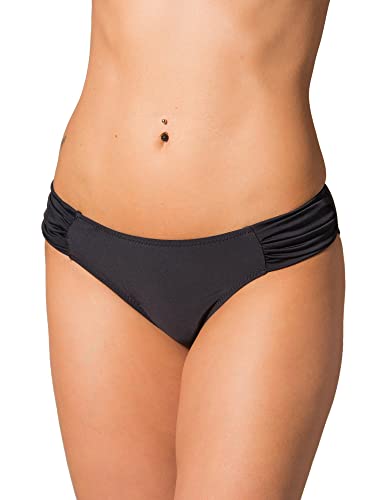 Aquarti Damen Bikinihose mit seitlichen Raffungen, Farbe: Schwarz, Größe: 36 von Aquarti
