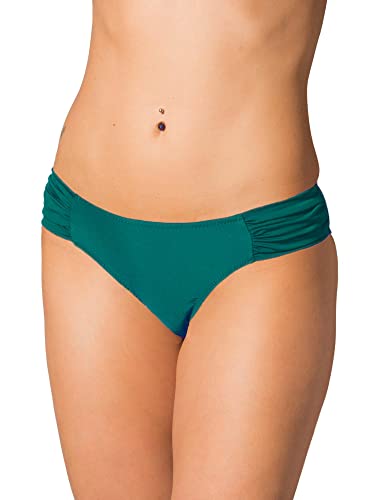 Aquarti Damen Bikinihose mit seitlichen Raffungen, Farbe: Smaragdgrün, Größe: 38 von Aquarti