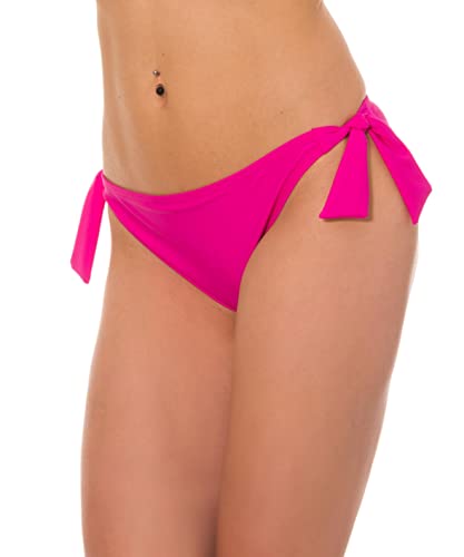 Aquarti Damen Bikinihose seitlich zum Binden Hüftslip in schönen Unifarben, Farbe: Pink, Größe: 38 von Aquarti