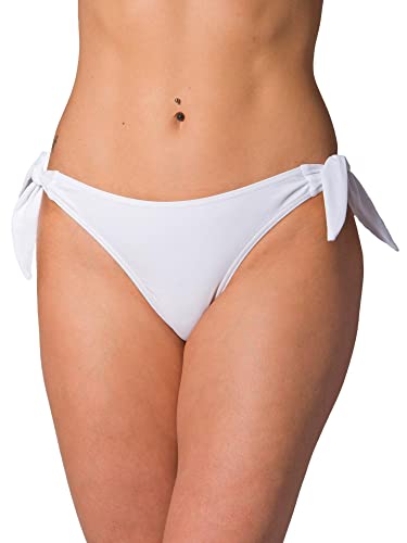 Aquarti Damen Tanga Bikinihose Seitlich Gebunden Brazilian, Farbe: Weiß, Größe: 36 von Aquarti