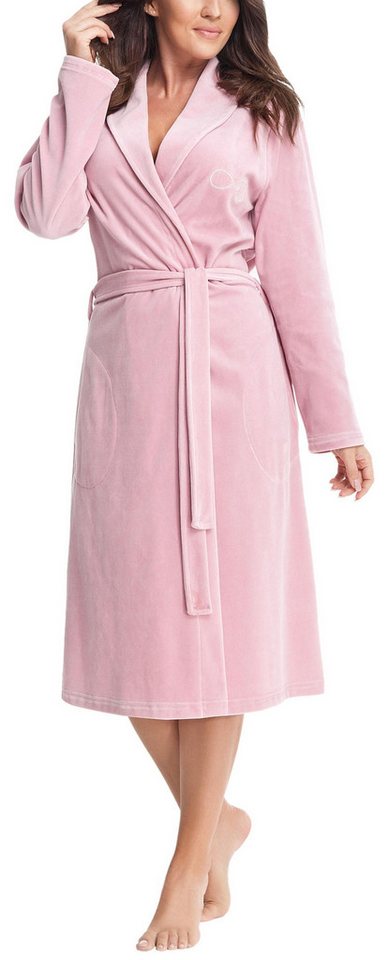 Aquarti Damenbademantel Aquarti Damen Morgenmantel aus Velours Bademantel mit Schalkragen von Aquarti
