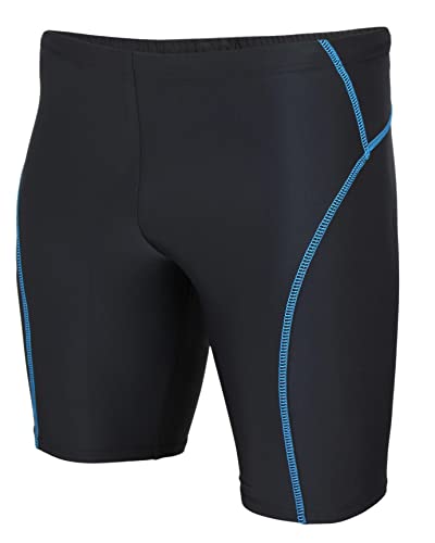 Aquarti Herren Badehose Knielang Schwimmhose Jammer, Farbe: Schwarz/Blau, Größe: 3XL von Aquarti