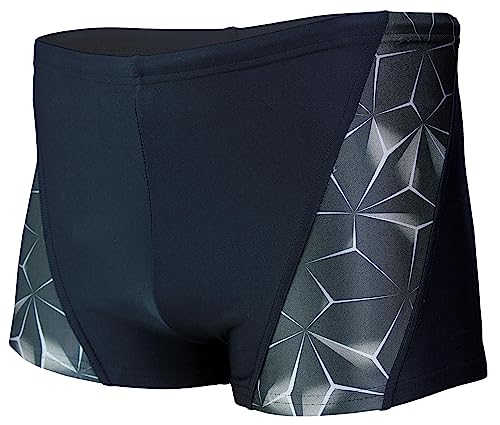 Aquarti Herren Badehose Kurz Sportlich Streifen, Farbe: 18801 Schwarz/Grau, Größe: 6XL von Aquarti