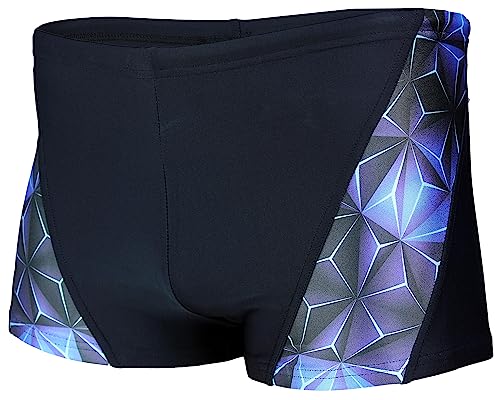 Aquarti Herren Badehose Kurz Sportlich Streifen, Farbe: 18802 Schwarz/Blau, Größe: XXL von Aquarti