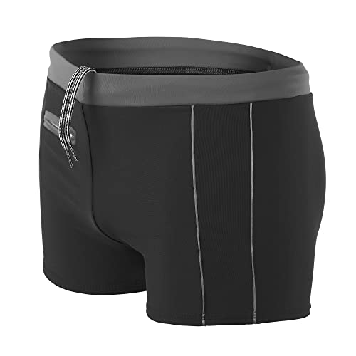 Aquarti Herren Badehose Kurz mit Kontrastpaspel, Farbe: 010 Schwarz/Grau, Größe: 3XL von Aquarti