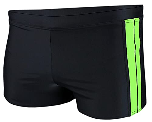 Aquarti Herren Badehose Kurz mit Kontrastpaspel, Farbe: 1413 C - Schwarz/Grün, Größe: L von Aquarti