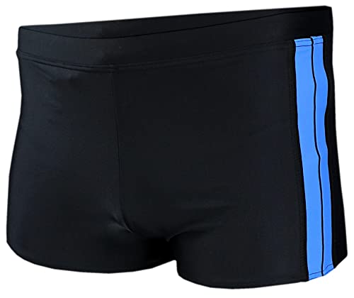 Aquarti Herren Badehose Kurz mit Kontrastpaspel, Farbe: 1413 D - Schwarz/Blau, Größe: L von Aquarti