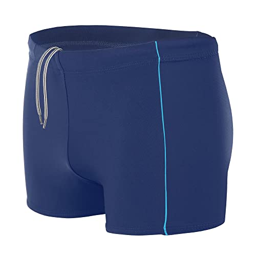 Aquarti Herren Badehose Kurz mit Kontrastpaspel, Farbe: Dunkelblau/Blau, Größe: L von Aquarti
