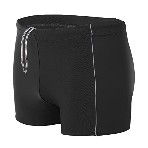 Aquarti Herren Badehose Kurz mit Kontrastpaspel, Farbe: Schwarz/Grau, Größe: 3XL von Aquarti