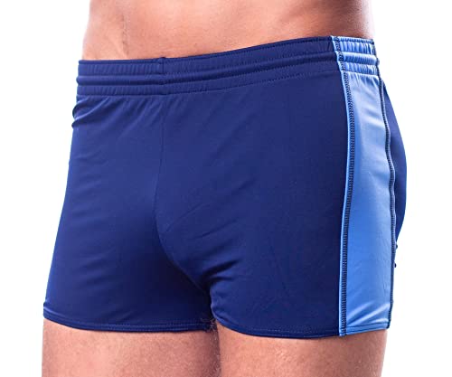 Aquarti Herren Badehose mit Kordelzug Gummibund, Farbe: Dunkelblau/Blau, Größe: 8XL von Aquarti