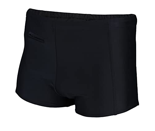 Aquarti Herren Badehose mit Reißverschlusstasche Badeshorts, Farbe: Schwarz, Größe: 3XL von Aquarti