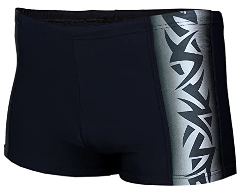 Aquarti Herren Kurze Badehose mit Streifen, Farbe: 13717A Schwarz/Graphit, Größe: 3XL von Aquarti