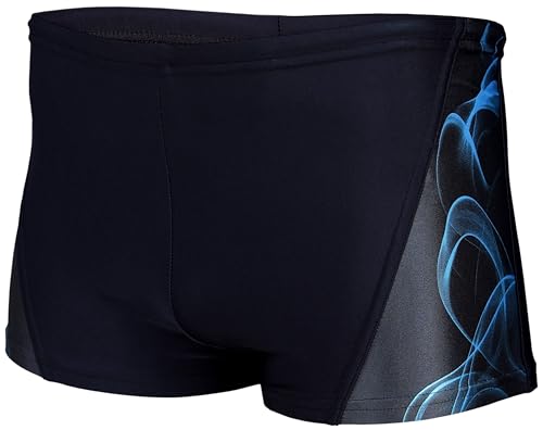 Aquarti Herren Kurze Badehose mit Streifen, Farbe: 16201 Schwarz/Blau, Größe: 4XL von Aquarti