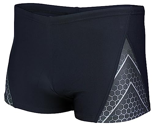 Aquarti Herren Kurze Badehose mit Streifen, Farbe: 18603 Schwarz/Grau, Größe: 8XL von Aquarti