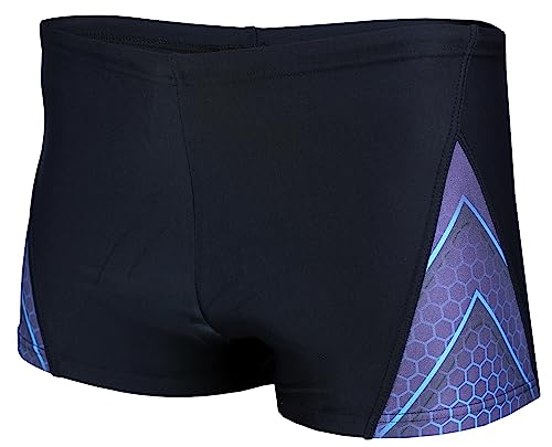 Aquarti Herren Kurze Badehose mit Streifen, Farbe: 18604 Schwarz/Blau, Größe: 7XL von Aquarti