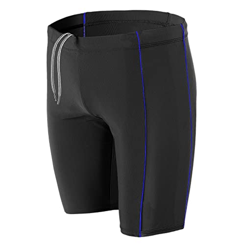 Aquarti Herren Lange Badehose mit Kontrast-Paspel Jammer, Farbe: Schwarz/Blau, Größe: 3XL von Aquarti