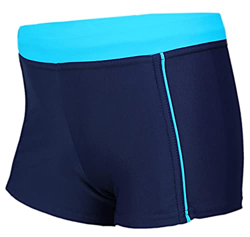 Aquarti Jungen Badehose Schwimmhose Seitliche Paspel Kinder Badeshorts, Farbe: 024 Dunkelblau/Blau, Größe: 122 von Aquarti