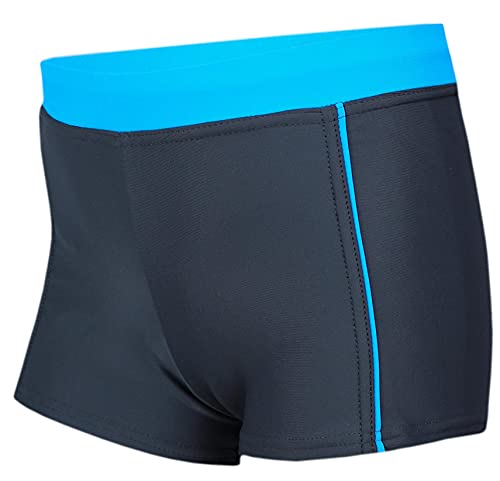 Aquarti Badehose Jungen mit Kordelzug – Schwimmhose Jungen Kinder, Badehosen für Jungen Sportlich & Schnell Trocknend, Farbe: 024 Graphit/Blau, Größe: 146 von Aquarti