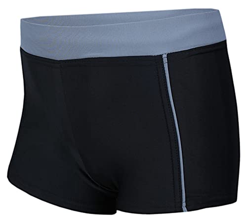 Aquarti Jungen Badehose Schwimmhose Seitliche Paspel Kinder Badeshorts, Farbe: 024 Schwarz/Grau, Größe: 122 von Aquarti