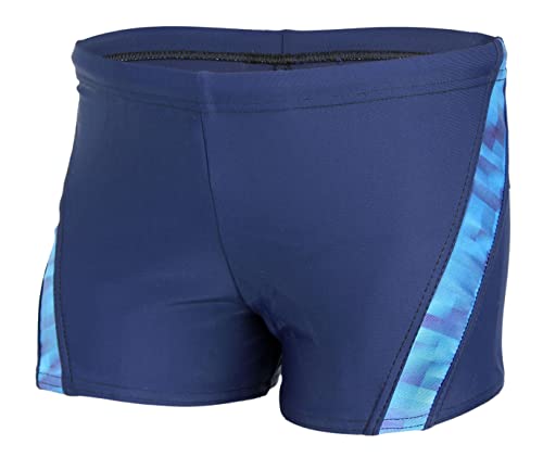 Aquarti Jungen Schwimmhose Kontrastfarbige Einsätze, Farbe: Dunkelblau/Blau, Größe: 146 von Aquarti