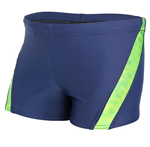 Aquarti Jungen Schwimmhose Kontrastfarbige Einsätze, Farbe: Dunkelblau/Grün, Größe: 128 von Aquarti