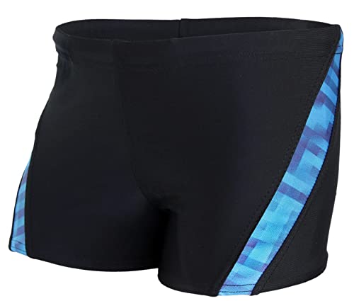 Aquarti Jungen Schwimmhose Kontrastfarbige Einsätze, Farbe: Schwarz/Blau, Größe: 134 von Aquarti