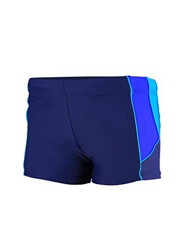 Aquarti Jungen Kurze Badehose mit Einsätzen Seitlich, Farbe: Dunkelblau/Blau/Hellblau, Größe: 122 von Aquarti